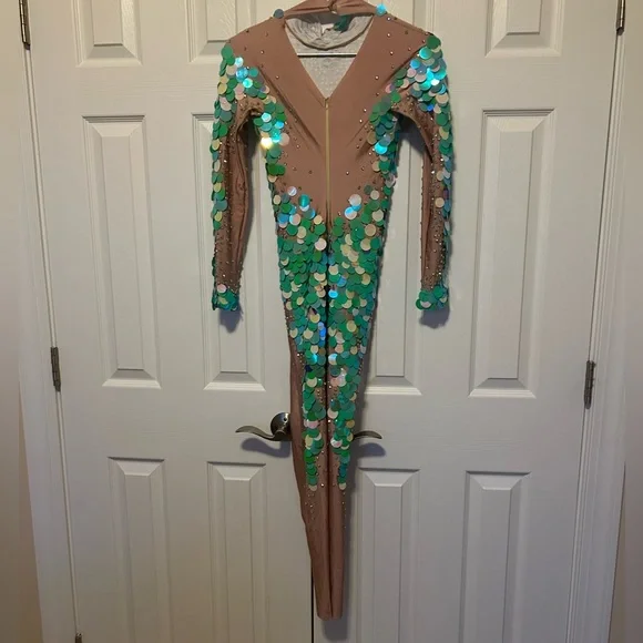 NWOT Mermaid Catsuit Bodysuit Unitard Aerial Circus Costume - Picture 14 of 16